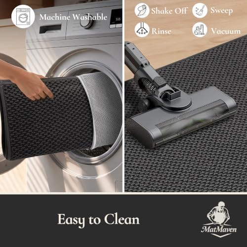 Dirt Trapper Door Mat 32"x 48",Non Slip Washable Doormat,Dark Grey - Image 6