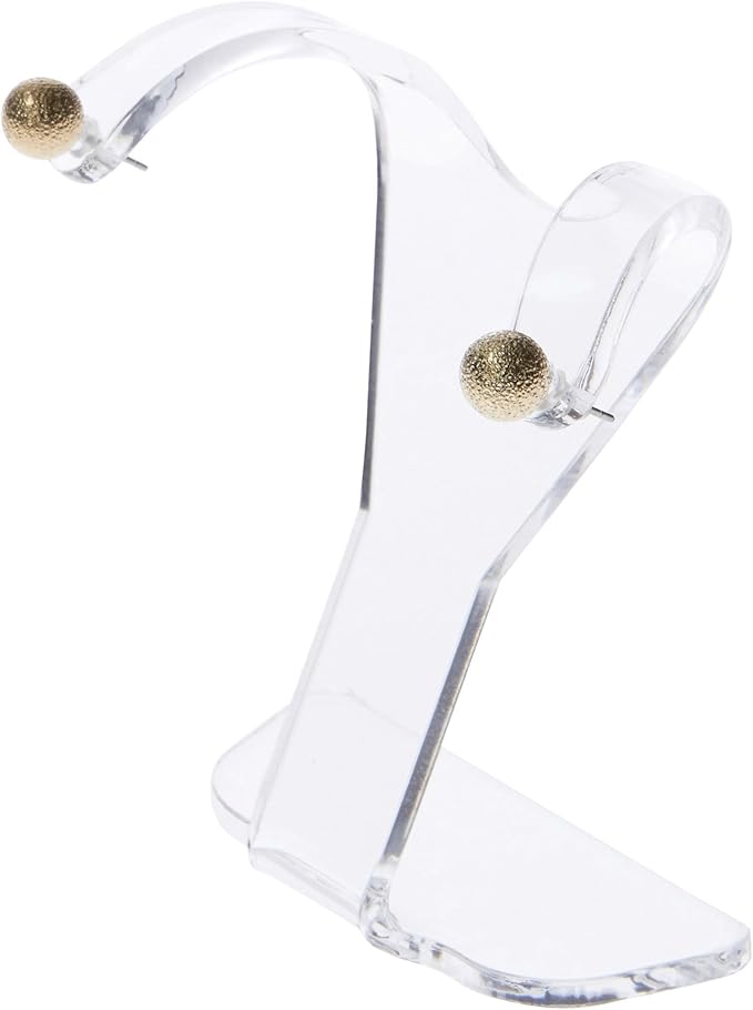 Plymor Clear Acrylic Divided Pair Hanging Earring Display Stand, 3" W x 1.5" D x 3" H