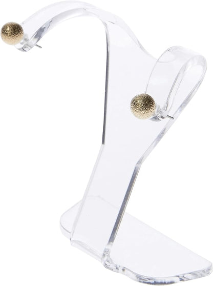 Plymor Clear Acrylic Divided Pair Hanging Earring Display Stand, 3" W x 1.5" D x 3" H