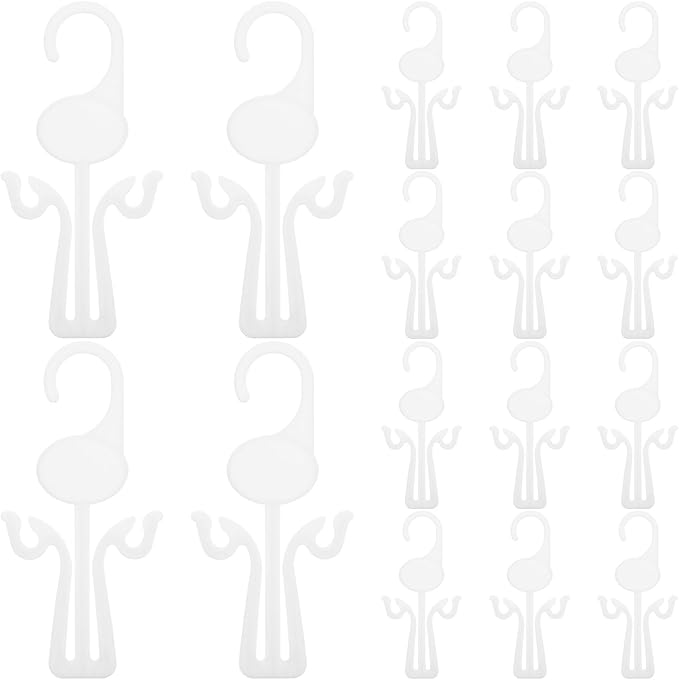 BESPORTBLE 20pcs White Plastic Slipper Hooks Hanging Shoe Organizer Rack for Drying and Display, Space-saving Shoe Holder for Indoor and Outdoor Use