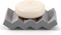 Self Draining Bar Soap Holder Diatomite Soap Dish Fast Drying Soap Saver Small Sponge Caddy for Shower, Bathroom, Kitchen Sink, Dark Grey