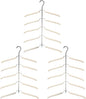 3-Pack 5-in-1 Space Saving Blouse Hangers - Non-Slip Padded Swing Arm Coat Hangers, Heavy Duty Stainless Steel for Shirts & Sweaters (White)