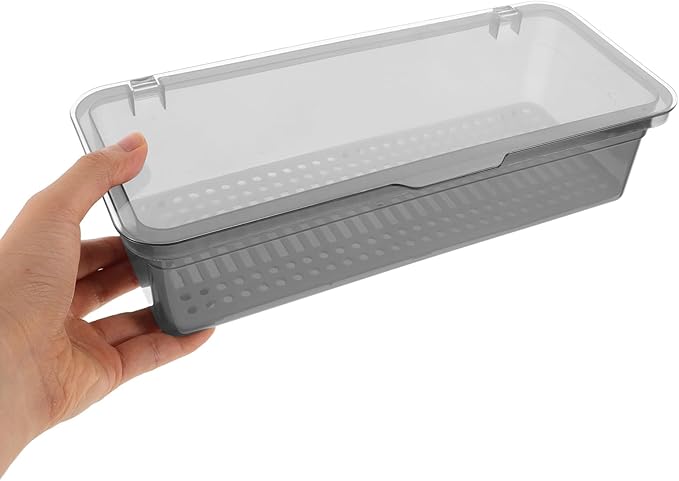 Flatware Tray With Lid And Drainer, Kitchen Utensil Organizer Cutlery Tray With Cover Tableware Utensil Holder And Cutlery Drawer Organizer