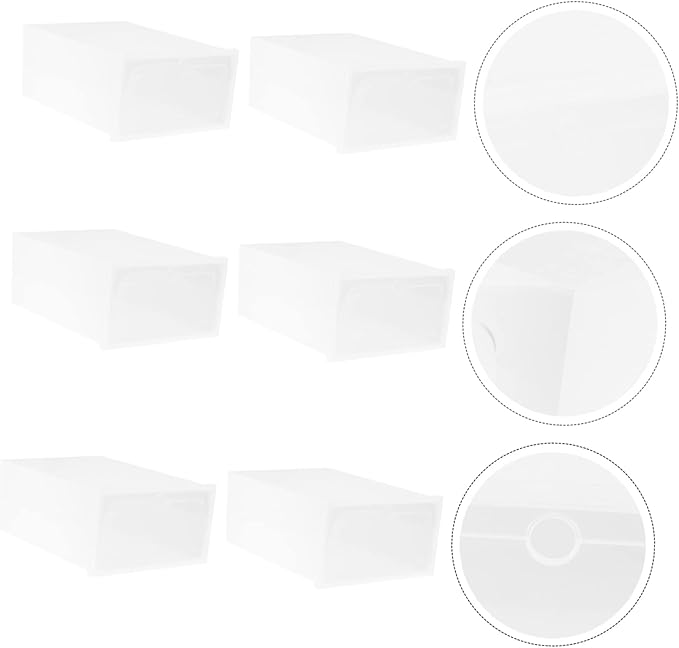 6pcs Shoe Storage Bin Stackable Shoe Box Thicken Plastic Container Large Organize Your