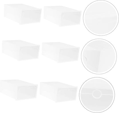 6pcs Shoe Storage Bin Stackable Shoe Box Thicken Plastic Container Large Organize Your