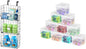 IRIS USA Over The Door Organizer 3-Pack with Metal Wire Baskets + 10-Pack Clear Flip Top Storage Bins, Stackable Containers with Lids for Pantry, Bathroom, Closet, Home & Kitchen