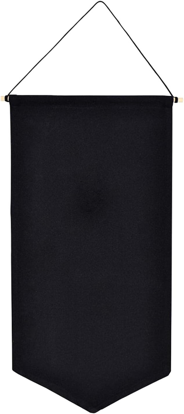 Tookie Hanging Brooch Pin Organizer, Canvas Jewelry Display Pennant, Badge Collection Board Banner Home Party Festival Decorative Storage Holder for Earrings/Necklace/Rings(Black,Size:M)