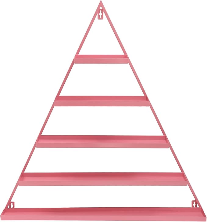 Metal Wall-Mounted Nail Polish Storage Racks, Nail Polish Storage Racks 6PCS Triangular Cosmetic Display Racks Metal Wall Mounted Nail Polish Rack for Spa Nail Salon Shop Home (Pink)