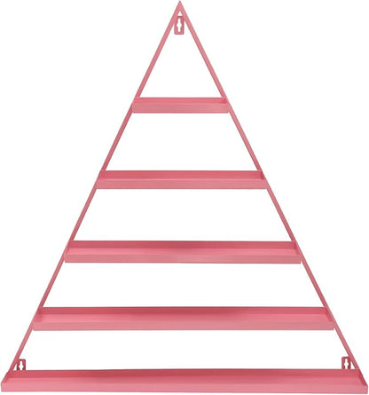 Metal Wall-Mounted Nail Polish Storage Racks, Nail Polish Storage Racks 6PCS Triangular Cosmetic Display Racks Metal Wall Mounted Nail Polish Rack for Spa Nail Salon Shop Home (Pink)