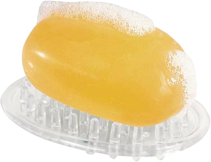 iDesign Plastic Soap Saver, Holder Tray for Bathroom Counter, Shower, Kitchen, 0.75" x 3.25" x 4.75", Set of 12, Clear