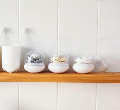 2 Pack Creative Lotus Cotton Swab Holder Q-Tips Toothpicks Holder Table Decorate Cotton Bud Storage Box Organizer