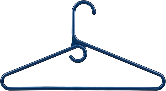 DEILSY™ Navy Heavy Duty Hangers with Hooks for Scarves & Belts – Thick and Strong Clothes Hangers for Shirts, Jackets, Pants, and Dresses – Space-Saving Plastic Hangers – Pack of 10