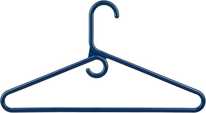 DEILSY™ Navy Heavy Duty Hangers with Hooks for Scarves & Belts – Thick and Strong Clothes Hangers for Shirts, Jackets, Pants, and Dresses – Space-Saving Plastic Hangers – Pack of 10