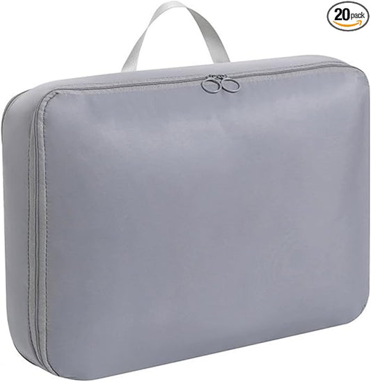 Mecolor Space Saver Compression Storage Bags, Clothes Storage, Bedding Storage, Duvet Storage, Bedding Organiser with Zipper, Pillow, Carrier Bag Storage (gray, S)