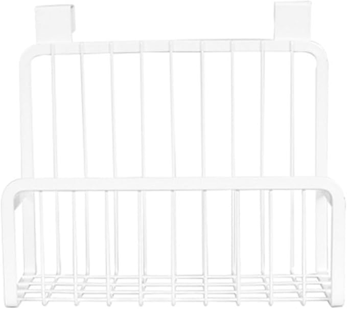 Over the Cabinet Door Hanging Basket Organizer Nail Kitchen Storage for Condiments Strong Bearing Capacity Fits Cabinets Up to Thick for Bathroom and Office Use