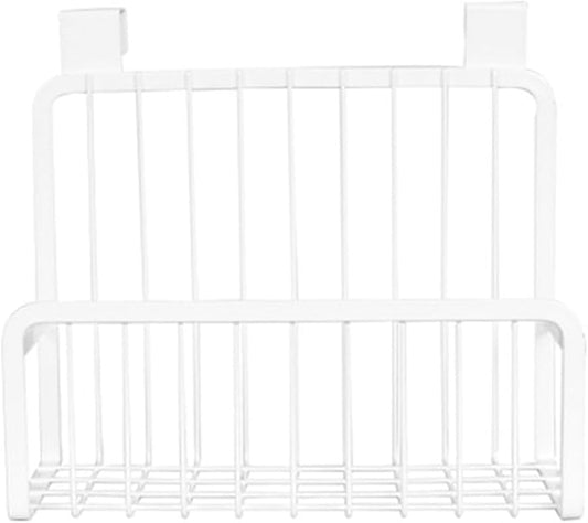 Over the Cabinet Door Hanging Basket Organizer Nail Kitchen Storage for Condiments Strong Bearing Capacity Fits Cabinets Up to Thick for Bathroom and Office Use