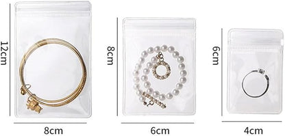 2 Pack Acrylic Organizers Cases Jewellery Storage Box 60 Pack PVC Clear Jewelry Anti Oxidation Zipper Bags for Packaging Earring Rings Necklace Large Space Jewellery Case Anti-oxidation Bag