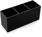 AKOAK 1 Pack Black and White Three Grid desktop Storage Box, Girl Makeup Brush Lipstick Eyebrow Pencil Display Stand, Office Pen Holder, Dressing Table, Bathroom Makeup Tool Storage Box (Black)