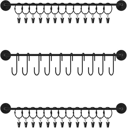 3 Pack Wall Mounted Cap Storage Organizer Baseball Hat Racks Display Holders Hangers with 20 Clips 10 Hooks Entryway Door Bedroom Laundry Kitchen