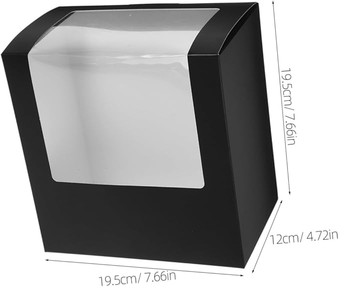 2Pcs Foldable Hat Boxes with Clear Window Display Case for Baseball Cap Storage Travel Organizer 7.67X7.67X4.72In Lightweight Paperboard