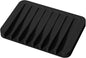 Urbanstrive Soap Dish Shower Waterfall Soap Tray Soap Saver Soap Holder for Bathroom, Kitchen, Counter Top, Flexible Silicone, Keep Soap Bars Dry, Easy Cleaning (Black)