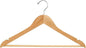 Econoco Commercial Flat Wooden Hangers, 17 Inch with Chrome Hook and Wooden Bar, Durable Clothing Hangers, Pack of 100, Natural