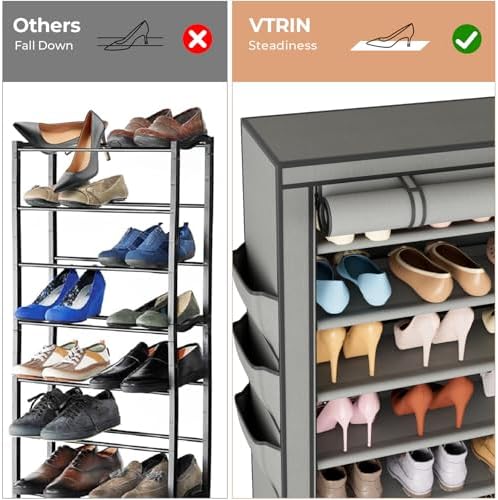 VTRIN Vertical Shoe Rack Organizer Tall Shoe Rack for Closet Entryway - Image 6