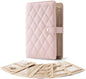 Jewelry Book Organizer - Leather Travel Jewelry Case with 5 Detachable Pages for Necklaces, Rings, Earrings, Tangle-Free, Giftable (Pink jewelry bag (including a five-page cloth bag))