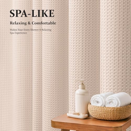 Dynamene Stall Waffle Shower Curtain 256 GSM Heavy Fabric 36x72 Blush Pink - Image 3