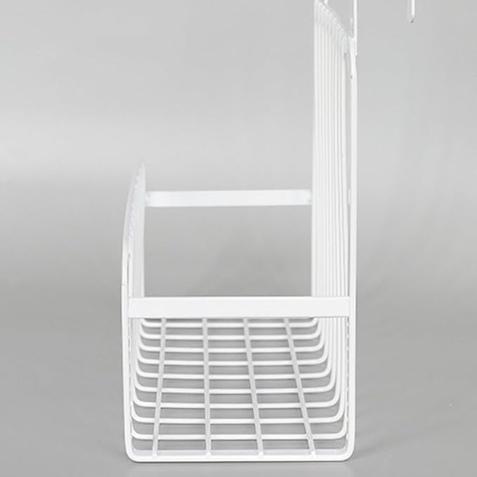 OUNONA Over the Cabinet Door Basket Nail Kitchen Hanging Storage Rack Space Saving Organizer for Condiments Ventilated Design Fits Cabinet Doors Up to Thick