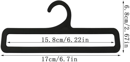 10PCS Plastic Scarf Hanger 17cm for Scarves Belts Towels Tie Rings Multifunctional Clothes Hangers Wardrobe Storage Racks Suitable for Storing Scarves Belts Ties Shawls Black