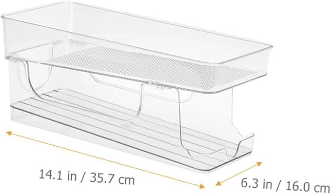 Double Storage Box Fridge Soda Can Organizer Can Drink Organizer for Fridge