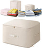 Ultra Space Saving Self Compression Organizer, Blanket Storage, Space-Saving Storage Bag, High-End Quilt Packaging Cube Bedding Storage Bag (Beige, XL (54 * 42 * 60CM))