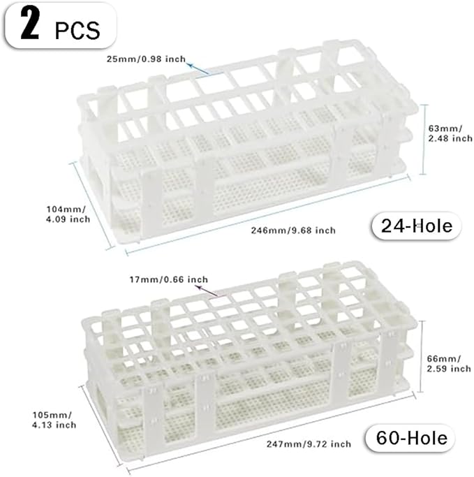 OULIGET Makeup Storage Organizer Rack,Lipstick Lipgloss Display Organizer,Detachable Makeup Brush Air Drying Rack,Perfect Storage Solution for Drawer and Vanity,0.9"+0.66" (24-hole + 60-hole)