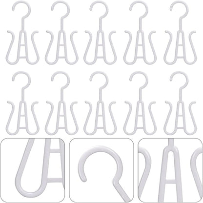 LIOOBO Double Hook Shoe Hanger for Closet Shoe Organizer and Slippers Drying Lightweight Plastic Storage Hook for Home Kitchen and Bicycle Use 10 Pieces