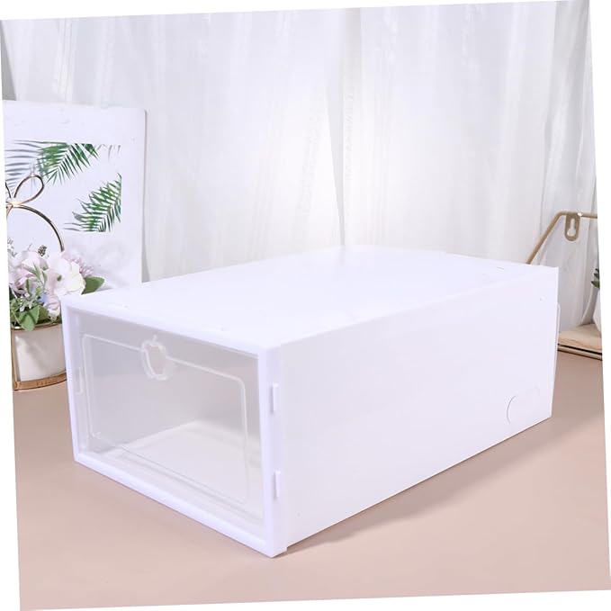 6pcs Transparent Shoe Box Organizer Thickened Drawer Style Storage Container for High Heels Sneakers Boots Material Scratch Design for Quick Access and Visibility