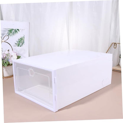 6pcs Transparent Shoe Box Organizer Thickened Drawer Style Storage Container for High Heels Sneakers Boots Material Scratch Design for Quick Access and Visibility