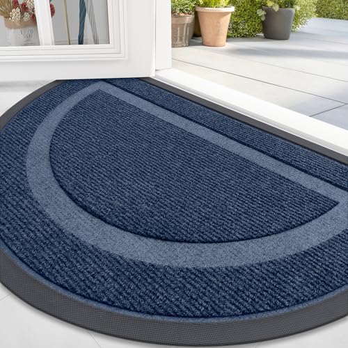 OLANLY Half Circle Front Door Mat Outside 33x21 All-Season Rubber Doormat by OLANLY