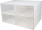 4pcs Men’s Shoe Storage Boxes, Thickened Plastic Shoe Organizers with White Frame, Waterproof Dustproof Home Storage Cases for Sundries and Small Items