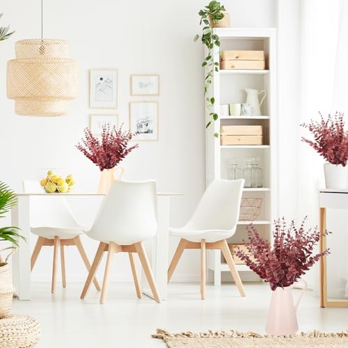 FEQO 36 Pcs Dark Red Artificial Eucalyptus Stems 15" Faux Eucalyptus Branch - Image 4