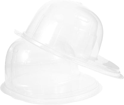 Alipis 2 Pcs Portable Baseball Cap Storage Box, Plastic Hat Shaper Travel Case, 12.59X9.25X9.84 Inch, Transparent Cap Holder for Display and Protection