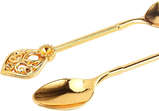 Coffee Spoon Set With Holder, Swan Spoon & Fork Holder, Elegant and Charming Decorative Spoons Organizer Serving Kit, Durable Spoons Coffee Station Storage Organizer(COLOR:Gold)