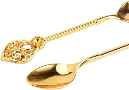 Coffee Spoon Set With Holder, Swan Spoon & Fork Holder, Elegant and Charming Decorative Spoons Organizer Serving Kit, Durable Spoons Coffee Station Storage Organizer(COLOR:Gold)