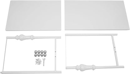 Industrial Retail Display Tables, Set of 2 Standing Clothing Shoes Display Rack Boutique Display Table Storage Shelves for Retail Store, Hotel, office. (White)