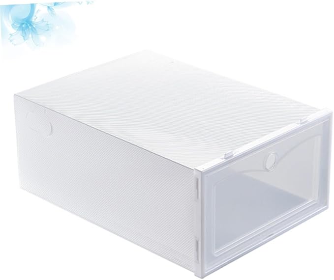 12pcs White Shoe Storage Boxes with Thickened Lid, 33x23x13cm Stackable Shoe Containers for Dust and Moisture Protection, Closet Organizer for Sneakers and Boots