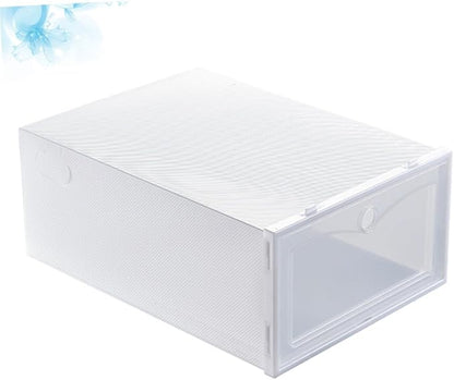 12pcs White Shoe Storage Boxes with Thickened Lid, 33x23x13cm Stackable Shoe Containers for Dust and Moisture Protection, Closet Organizer for Sneakers and Boots