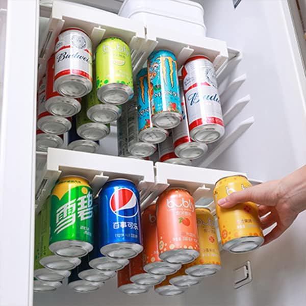 Hanging Soda Can Organizer Stacking Can Dispensers Refrigerator Hanging Storage Rack Beer Sorting and Storage Rack Beverage Storage Rack