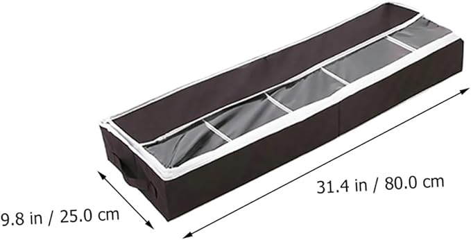 Healifty Portable Foldable Non Woven Shoes Storage Box with Visible Window Lightweight Shoe Organizer for Home Small Space Saving and Large Capacity