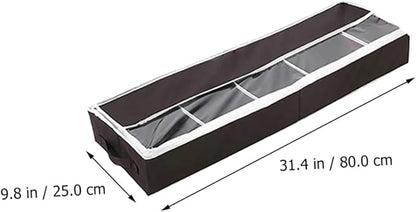 Healifty Portable Foldable Non Woven Shoes Storage Box with Visible Window Lightweight Shoe Organizer for Home Small Space Saving and Large Capacity