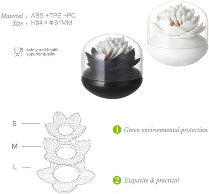 2 Pack Creative Lotus Cotton Swab Holder Q-Tips Toothpicks Holder Table Decorate Cotton Bud Storage Box Organizer